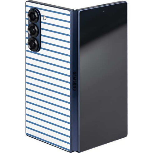 Blue and White Stripes Galaxy Z Fold6 Skin