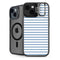 Blue and White Stripes iPhone 14 Plus Kickstand Case