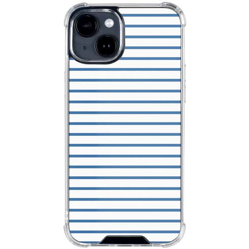 Blue and White Stripes iPhone 15 Clear Case