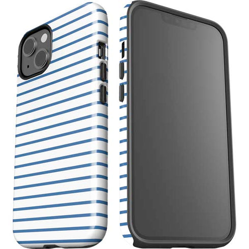 Blue and White Stripes iPhone 15 Impact Case