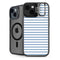Blue and White Stripes iPhone 15 Kickstand Case