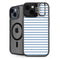 Blue and White Stripes iPhone 15 Plus Kickstand Case
