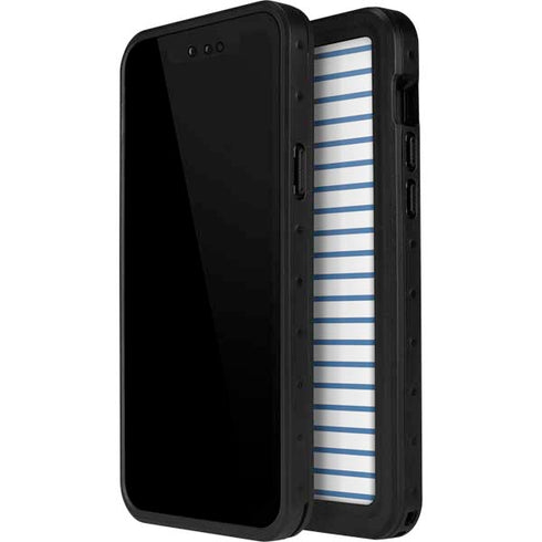 Blue and White Stripes iPhone 15 Plus Waterproof Case