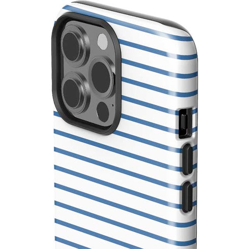 Blue and White Stripes iPhone 15 Pro Impact Case