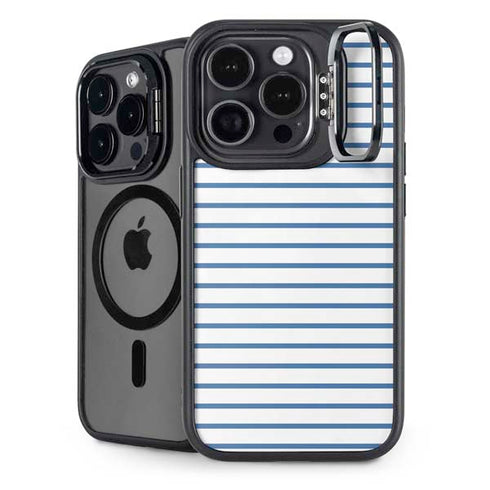 Blue and White Stripes iPhone 15 Pro Kickstand Case