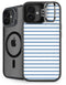 Blue and White Stripes iPhone 16 Kickstand Case
