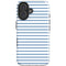 Blue and White Stripes iPhone 16 Plus Impact Case