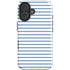 Blue and White Stripes iPhone 16 Plus Impact Case