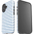 Blue and White Stripes iPhone 16 Plus Impact Case