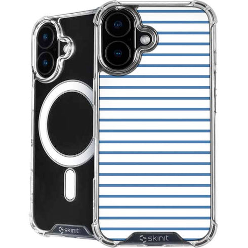 Blue and White Stripes iPhone 16 Plus MagSafe Case