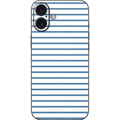 Blue and White Stripes iPhone 16 Plus Skin