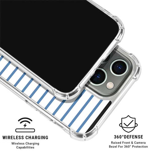 Blue and White Stripes iPhone 16 Pro Clear Case