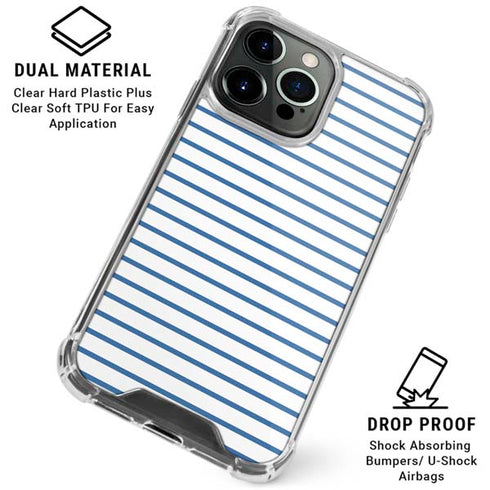 Blue and White Stripes iPhone 16 Pro Max Clear Case