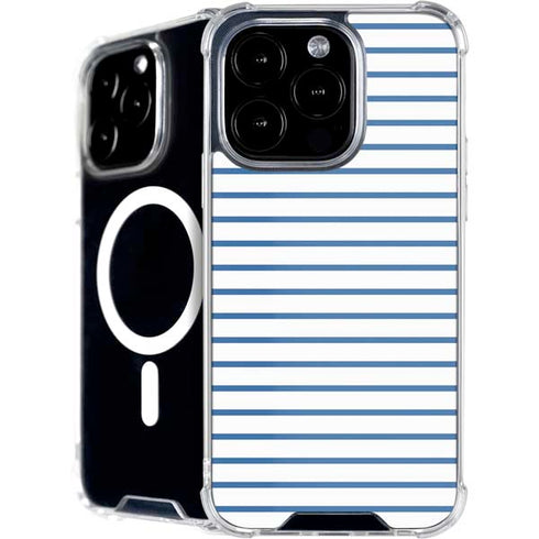Blue and White Stripes iPhone 16 Pro Max MagSafe Case