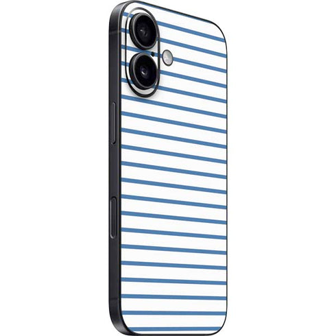 Blue and White Stripes iPhone 16 Skin
