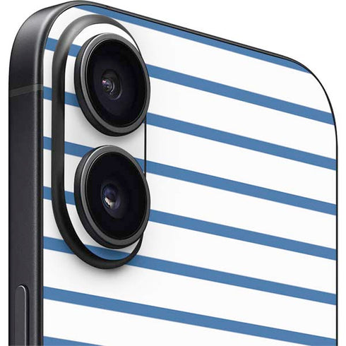Blue and White Stripes iPhone 16 Skin