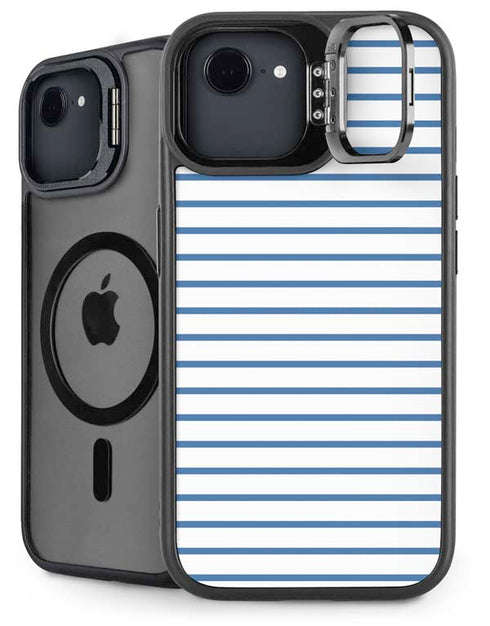 Blue and White Stripes iPhone 16e Kickstand Case
