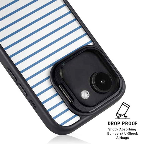 Blue and White Stripes iPhone 16e Kickstand Case