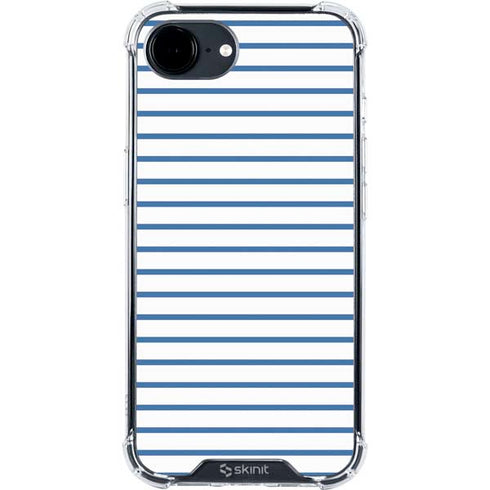 Blue and White Stripes iPhone 16e Clear Case