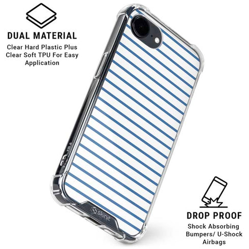 Blue and White Stripes iPhone 16e Clear Case