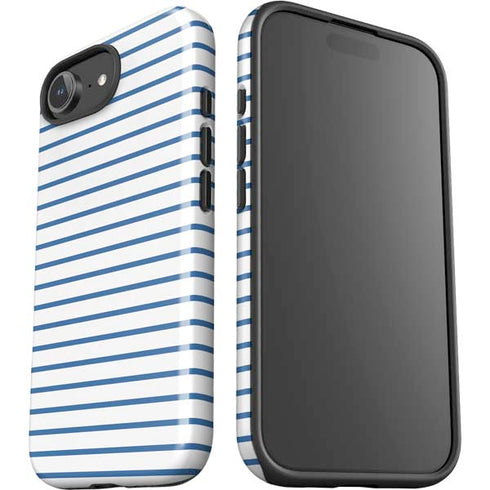 Blue and White Stripes iPhone 16e Impact Case
