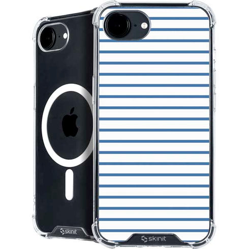Blue and White Stripes iPhone 16e MagSafe Case