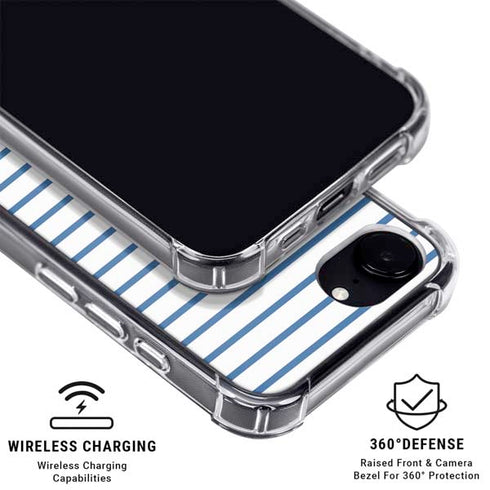 Blue and White Stripes iPhone 16e MagSafe Case