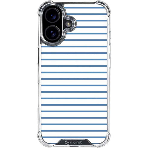 Blue and White Stripes iPhone 17 Clear Case