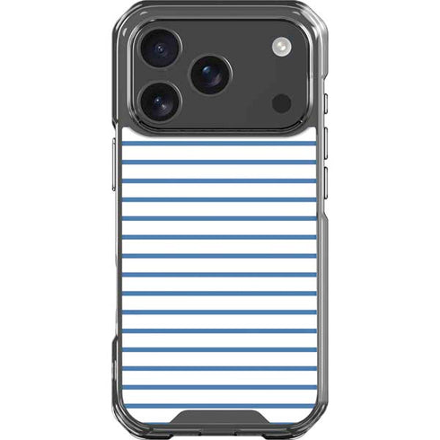 Blue and White Stripes iPhone 18 Pro Clear Case