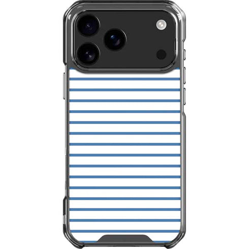 Blue and White Stripes iPhone 18 Pro Max Clear Case