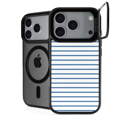 Blue and White Stripes iPhone 18 Pro Max Kickstand Case
