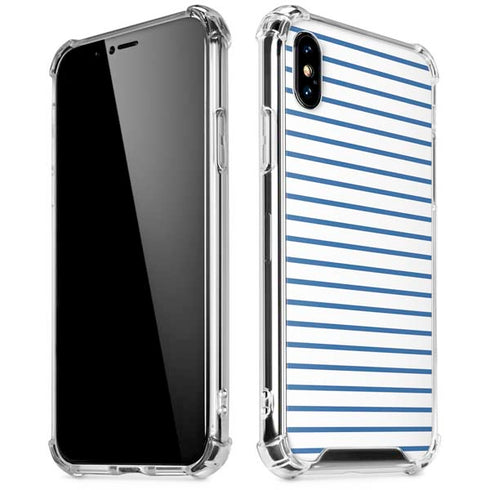 Blue and White Stripes iPhone X/XS Clear Case