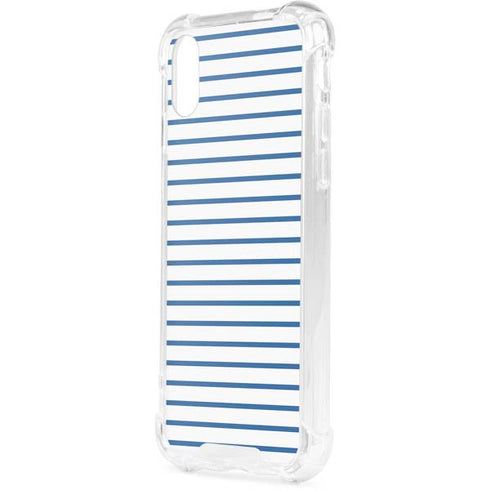 Blue and White Stripes iPhone XS Clear Case
