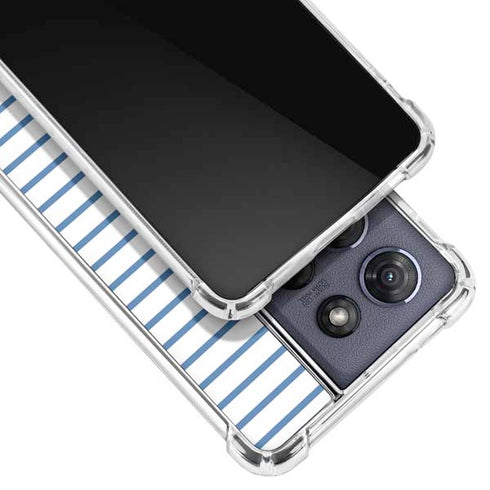 Blue and White Stripes Moto G 5G (2025) Clear Case