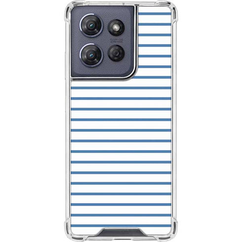Blue and White Stripes Moto G Play 5G (2025) Clear Case