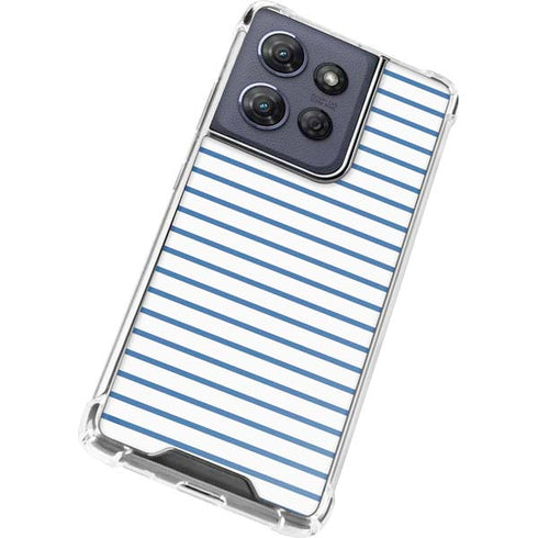 Blue and White Stripes Moto G Play 5G (2025) Clear Case