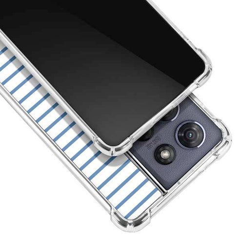 Blue and White Stripes Moto G Play 5G (2025) Clear Case