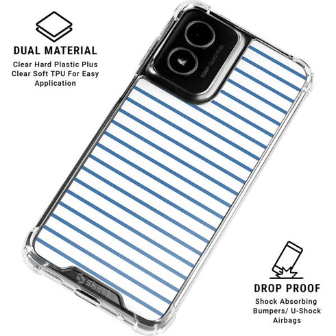 Blue and White Stripes Moto G Power 5G (2024) Clear Case