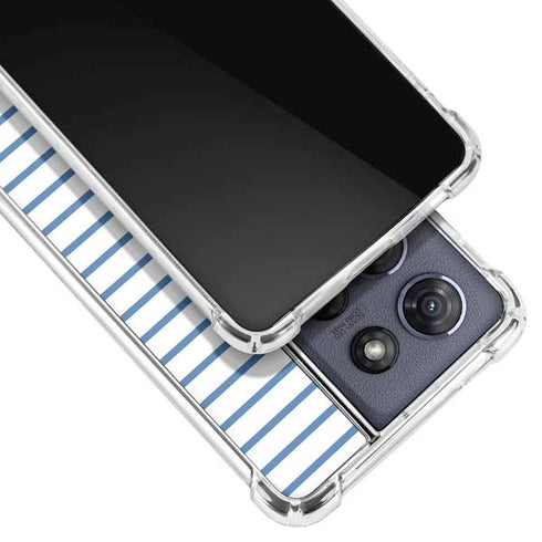 Blue and White Stripes Moto G Stylus 5G (2025) Clear Case
