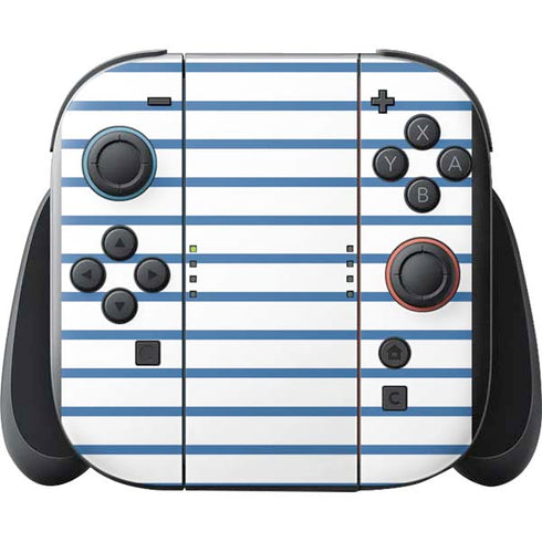Blue and White Stripes Nintendo Switch 2 (2025) with Joy-Con Skin