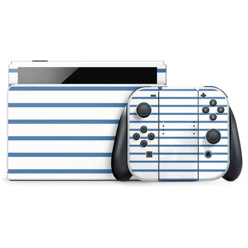 Blue and White Stripes Nintendo Skins