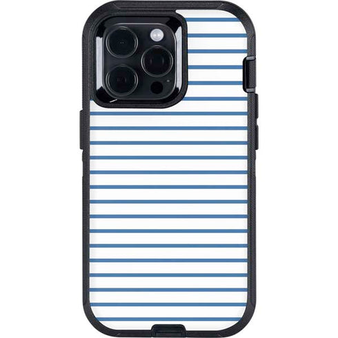Blue and White Stripes Otterbox Defender iPhone Skin