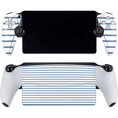 Blue and White Stripes PlayStation Portal Remote Player Skin
