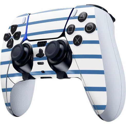 Blue and White Stripes PS5 DualSense Edge Pro Controller Skin