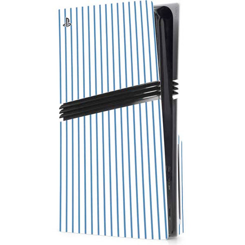 Blue and White Stripes PS5 Pro Disk Console Skin