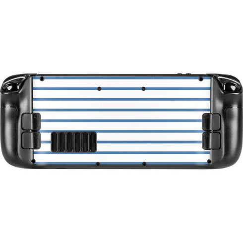 Blue and White Stripes Steam Deck Handheld Gaming Computer OLED Skin