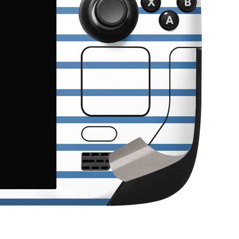 Blue and White Stripes Steam Deck Handheld Gaming Computer OLED Skin
