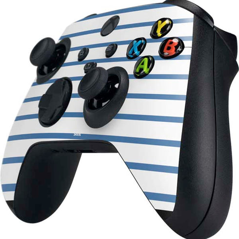 Blue and White Stripes Xbox Series X Controller Skin