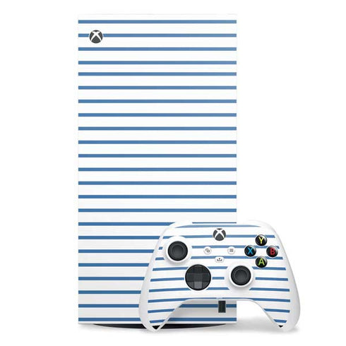 Blue and White Stripes Xbox Series X Skins