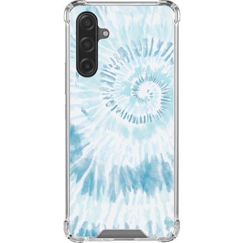 Blue and White Tie Dye Galaxy A17 Clear Case